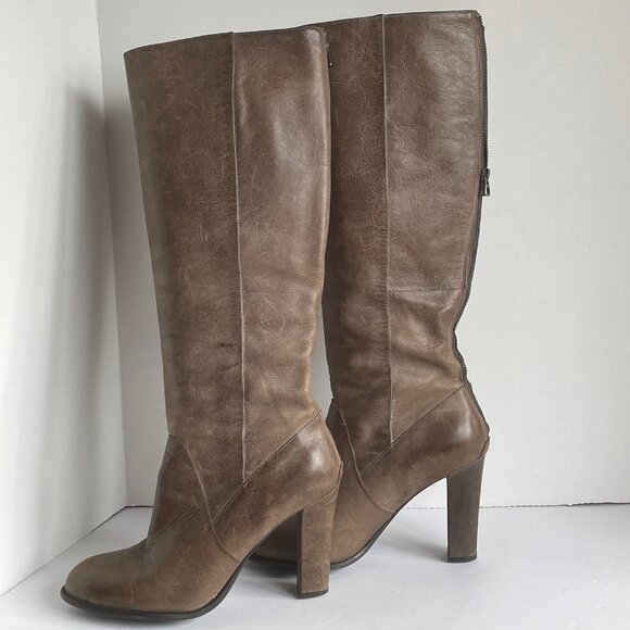 Enzo Angiolini Karissa Tall Leather High Heel Boots Light Brown Women’s 8.5 - Picture 1 of 9